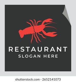 Um logotipo de lagosta vintage com uma lagosta desenhada à mão clássica 