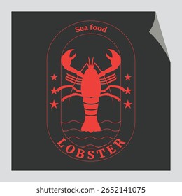 Um logotipo de lagosta vintage com uma lagosta desenhada à mão clássica 