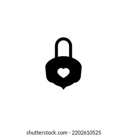 Vintage Lock With Heart Key Hole Icon. Love Mystery, Clue And Magic Symbol. Unlock, Hint, Tint And Secret Concept. Vector Illustration Isolated On White. Retro Romantic Padlock