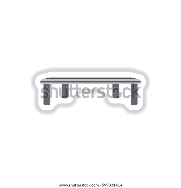 Vintage Locker Room Bench Paper Sticker Stock Vector Royalty Free