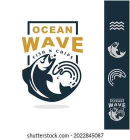 vintage logo about fish and ocean
