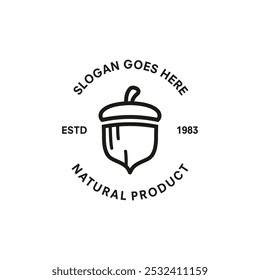 vintage logo Acorn vector template illustration