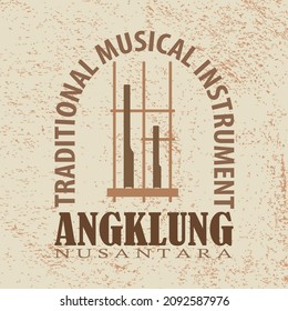 Vintage Logo angklung. mit Hintergrundtexturen. verwendet für Symbole, Embleme, Logos, Themen