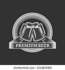vintage logo, badge, emblem or logotype elements for beer, shop, home brew, tavern, bar, cafe and restaurant