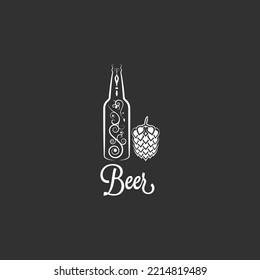 vintage logo, badge, emblem or logotype elements for beer, shop, home brew, tavern, bar, cafe and restaurant