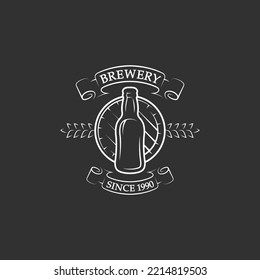 vintage logo, badge, emblem or logotype elements for beer, shop, home brew, tavern, bar, cafe and restaurant