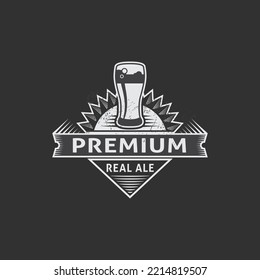 vintage logo, badge, emblem or logotype elements for beer, shop, home brew, tavern, bar, cafe and restaurant