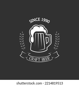 vintage logo, badge, emblem or logotype elements for beer, shop, home brew, tavern, bar, cafe and restaurant