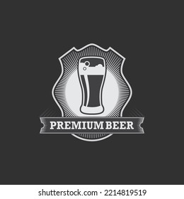 vintage logo, badge, emblem or logotype elements for beer, shop, home brew, tavern, bar, cafe and restaurant