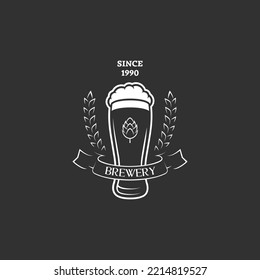 vintage logo, badge, emblem or logotype elements for beer, shop, home brew, tavern, bar, cafe and restaurant