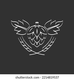 vintage logo, badge, emblem or logotype elements for beer, shop, home brew, tavern, bar, cafe and restaurant