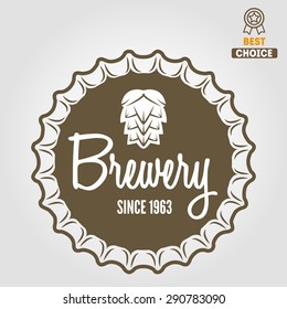 Vintage logo, badge, emblem or logotype elements for beer, beer shop, home brew, tavern, bar, cafe and restaurant