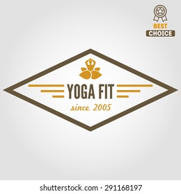 Vintage logo, badge, emblem or logotype elements for yoga club