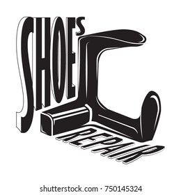 Vintage logo, badge, emblem for shoemaker, shoes shop and shoes repair