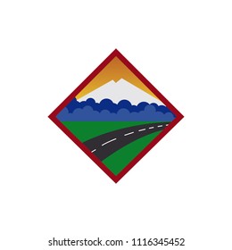 Vintage logo badge mountain outdoor label expedition camp & hiking vector illustration emblem isolated element adventure
