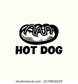 vintage logo, badge and symbol template design for Hot Dog Shop. vector illustration isolated background