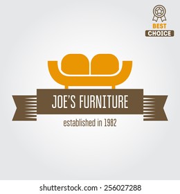 Vintage logo, badge,emblem or logotype for furniture shop
