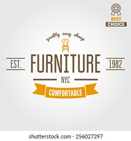 Vintage logo, badge,emblem or logotype for furniture shop