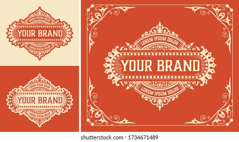 Vintage Logo or Banner Layout with ornamental elements