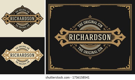 Vintage Logo or Banner Layout with ornamental elements