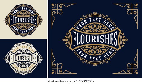 Vintage Logo or Banner Layout with ornamental elements