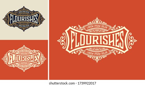 Vintage Logo or Banner Layout with ornamental elements