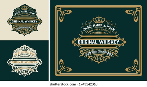 Vintage Logo or Banner Layout with ornamental elements