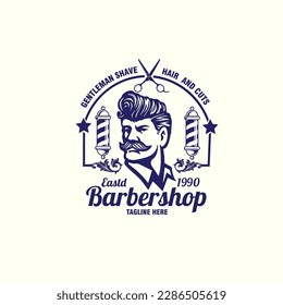 vintage logo barber shop vector illustration