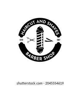 vintage logo Barbershop design template vector