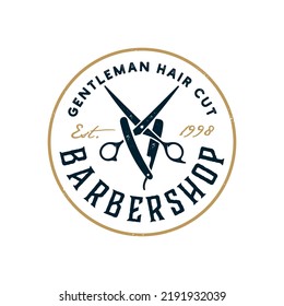 Vintage Logo Barbershop Template Illustration
