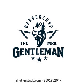 vintage logo barbershop template illustration