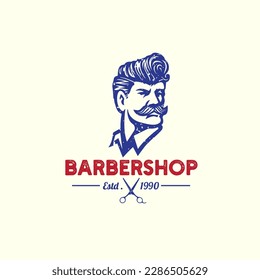 vintage logo barbershop vector illustration