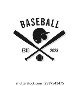 vintage logo baseball vector template illustration