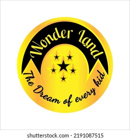 Vintage Logo, Batch, Wonder Land, Star Symbol, Golden Logo, Black Logo,