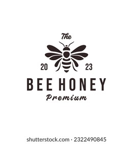 ilustración de modelo de abeja de logotipo vintage