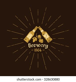 Vintage logo beer. Brewery. Sign design, poster, advertising. Vector elements.