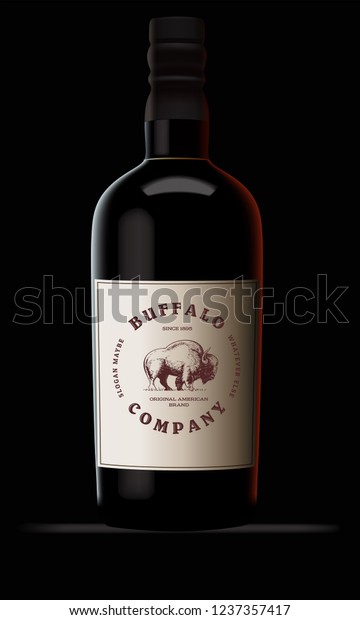 Download Vintage Logo Bird Whiskey Bottle Mockup Stock Vector Royalty Free 1237357417