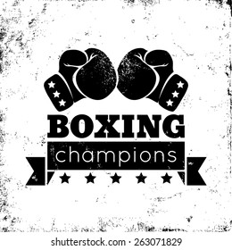 Vintage logo for a boxing on grunge background