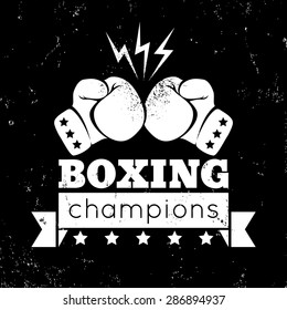 Vintage logo for a boxing on grunge background