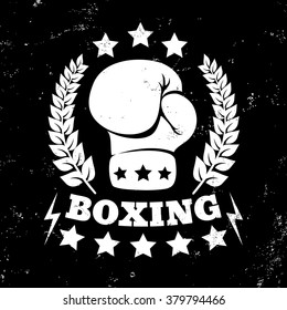 Vintage logo for a boxing on grunge background