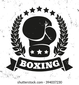 Vintage logo for a boxing on grunge background