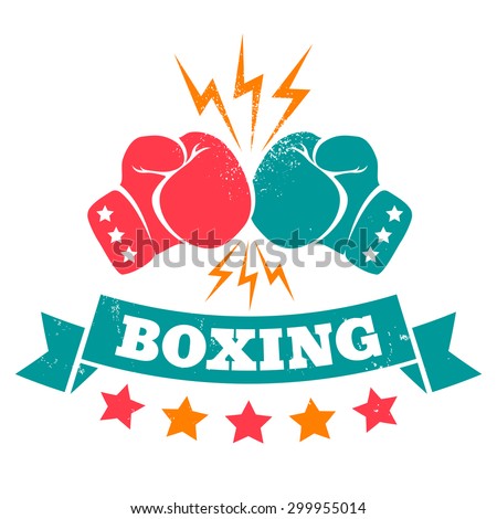 Vintage logo for a boxing on grunge background