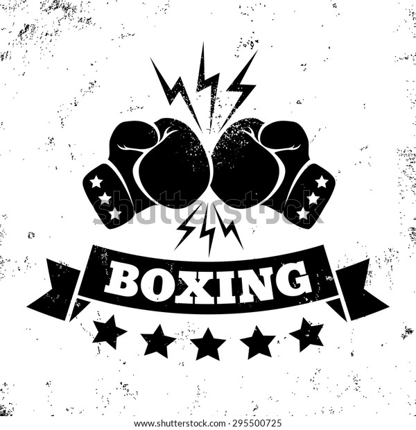 Vintage logo for a\
boxing on grunge\
background