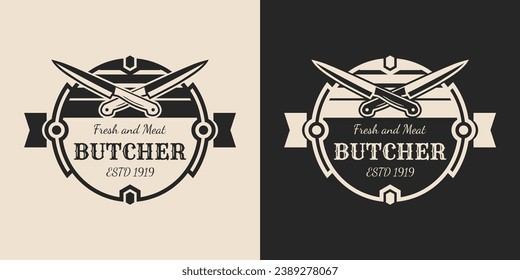 vintage logo for butcher, logo design template