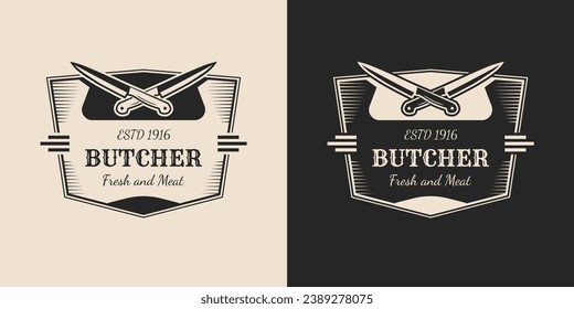 vintage logo for butcher, logo design template