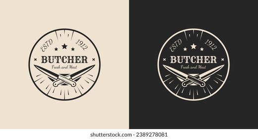 vintage logo for butcher, logo design template