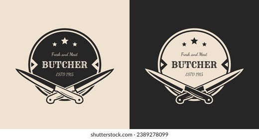 vintage logo for butcher, logo design template