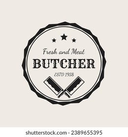 vintage logo for butcher, logo design template