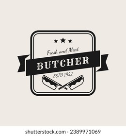 vintage logo for butcher, logo design template