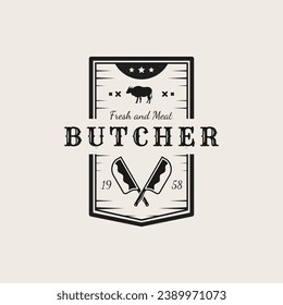 vintage logo for butcher, logo design template